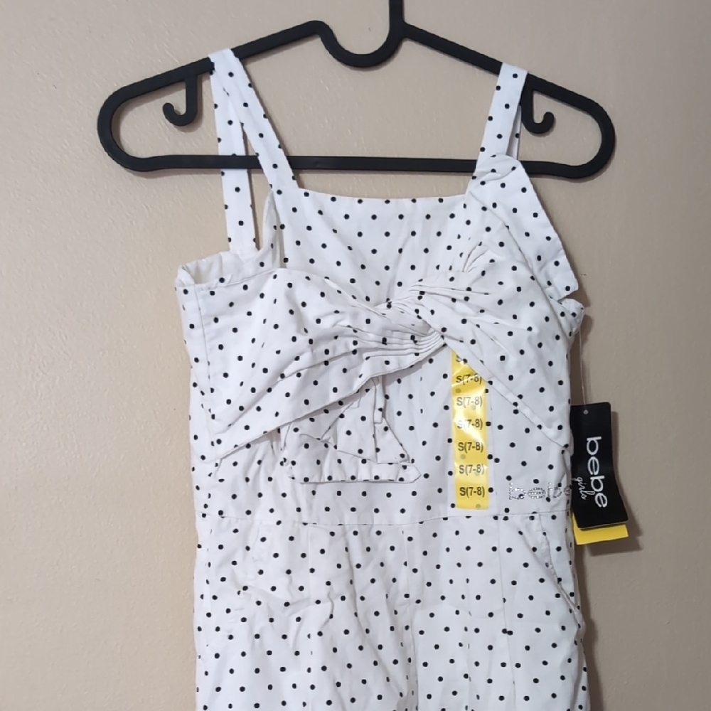 2 New Bebe White Polka Dot Jumpsuit